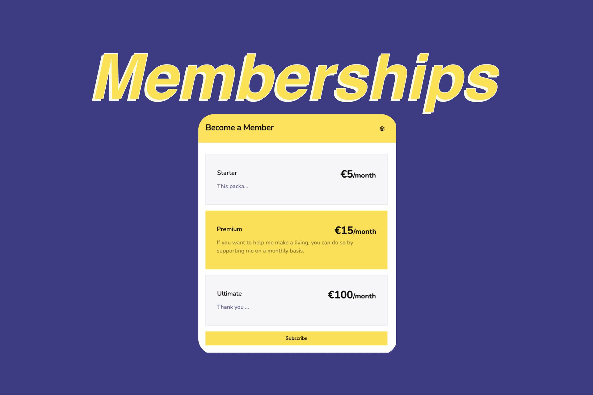 Memberships announcement Creatorscrown