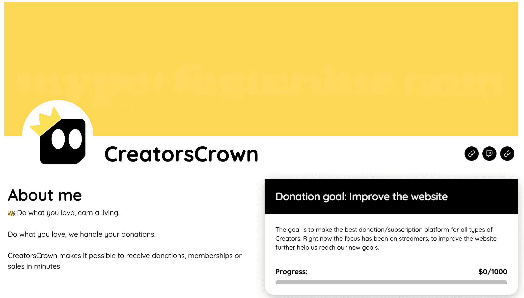 Creatorscrown new profile layout